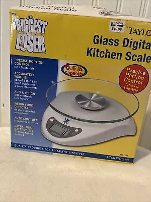 TAYLOR Biggest Loser KITCHEN SCALE Model 3831BL Digital Glass White Portable NEW • $15