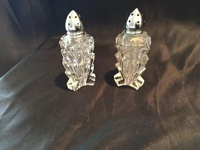 Vintage Crystal Glass Salt And Pepper Shakers Made In West Germany • $8