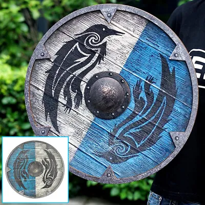 £18.70 • Buy Eivor Valhalla Raven War Pattern Viking Shield Hanging Wooden Shield Ornaments