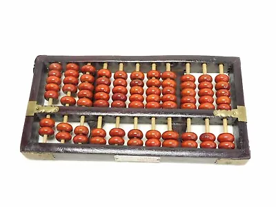 Vintage Diamong Abacus Soroban Chinese 63 Beads Rows Natural Wood Calculator • $49.95