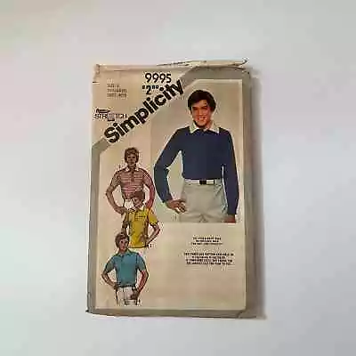 Simplicity 9995 Vintage Sewing Pattern Teen Boy Shirt Stretch Knit • $10