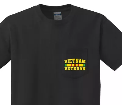 Mens Pocket T-shirt - Vietnam Veteran Tee Shirt Clothing Apparel Gifts • $18.95