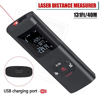 Handheld Laser Distance Meter Range Finder Measure 131Ft/40M USB Rechargeable • $18.96
