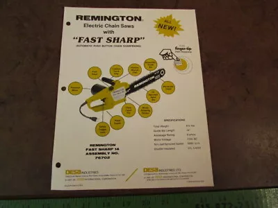 Vintage Remington Chainsaw Paper Print Ad Fast Sharp Sign Display Dupont • $6.63