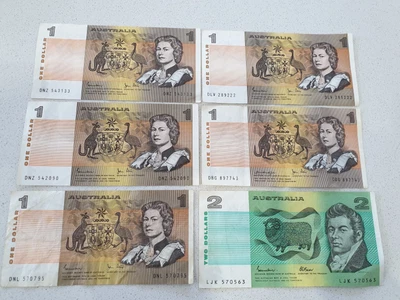 $9.95 • Buy Australian Dollar Note 5 $ 1.00 & 1 $2.00 Note