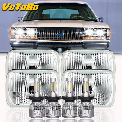 Brightest 8x Fit Ford LTD Crown Victoria 1987-91 4x6  LED Headlights HI-LO Beam • $125.99