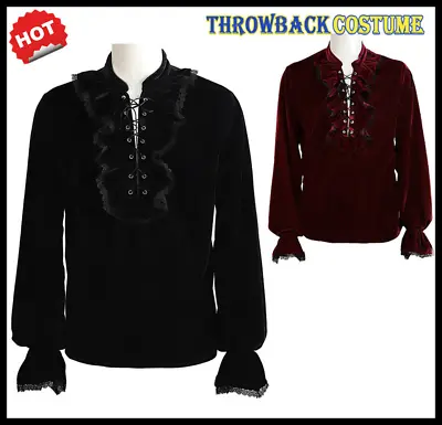 Women Men Vintage Victorian Steampunk Medieval Gothic Vampire Tops Shirt Costume • $29.69