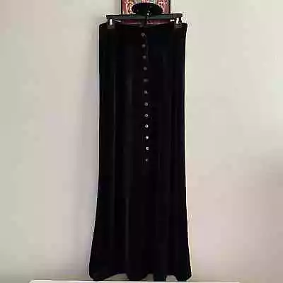 Vintage Velvet Button Dark Brown Maxi Skirt  • $25