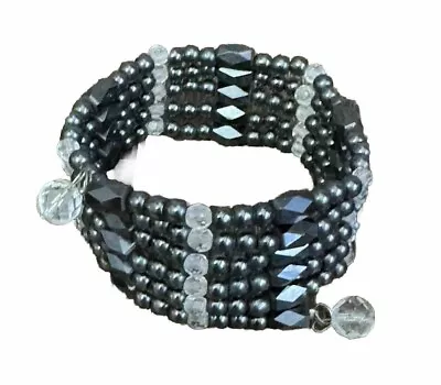 Magnetic Therapy Hematite & Crystal Bead Wrap Necklace/Bracelet 36  • $6.26