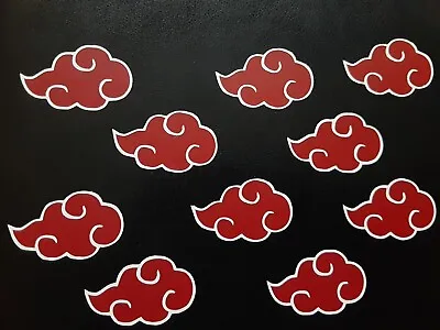 $7 • Buy 10 Pack Akatsuki Symbol Naruto Sticker Vinyl Decal Windows Waterproof! Dark Red