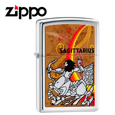 New Zippo High Polish Chrome Zodiac Lighter - Sagittarius • $39.50