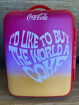 COCA COLA Vintage Classic I’d Like To Buy The World A Coke Portable Mini Fridge • $79