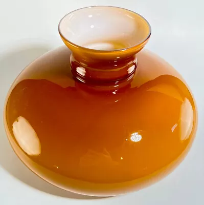 VV Vianne Honey Caramel Amber Brown Cased Glass Lamp Shade 9-3/4“ Fitter • $74.50