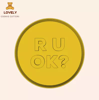 R U OK - Cookie Cutter And Stamp RUOK Suicide And Mental Health Awareness • $9.95