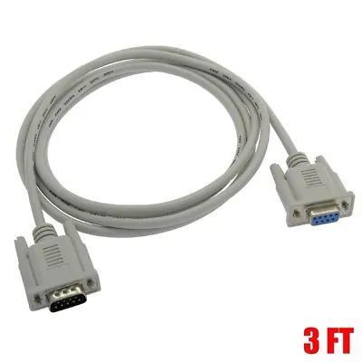 3FT RS232 DB9 9 Pin Serial COM Port Male To Female Extension Cable Adapter PC • $13.35