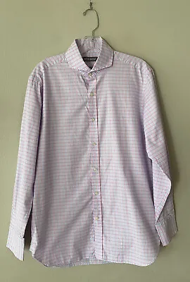 Michael Bastian Plaid Button Shirt Trim Size 15 1/2 32/33 M Cut Away Collar • $17.99