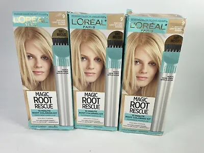 3 New Loreal Magic Root Rescue 10 Minute Kit Matches Light Blonde Shades #9 • $14.39