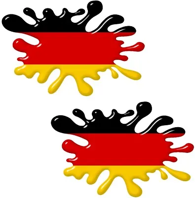 Small Pair 3D Printed Effect SPLAT Germany German Flag Car Sticker 80x52mm Each • $3.68