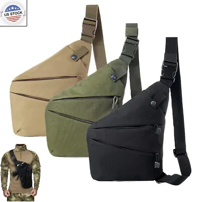 Tactical Crossbody Sling Bag Conceal Carry Gun Bag Shoulder Chest Pack Pocket • $10.99