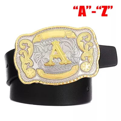 Belt Buckle Western Cowboy Initial Letter A - Z Rodeo Belt Buckle For Unisex • $11.81