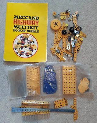 Meccano Parts - Job Lot - 116 Metal And Plastic Pieces With Instruction Book • £0.50