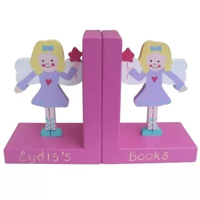 Handmade Personalised Wooden Fairy Owl Butterfly Rabbit Or Flower Bookends • £23.95