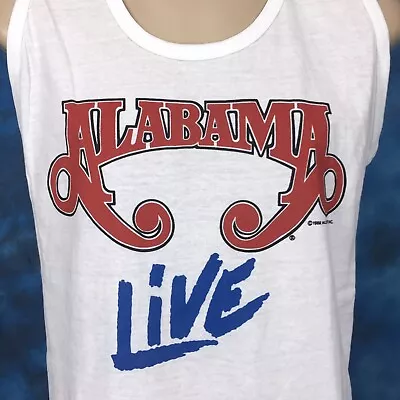 NOS Vintage 1988 ALABAMA CONCERT TANK TOP T-Shirt MEDIUM Tour Country Rock 80s • $19.99