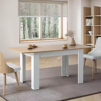 Oikiture 160 Dining Table With Extendable Top Home Kitchen Wooden Table • $135