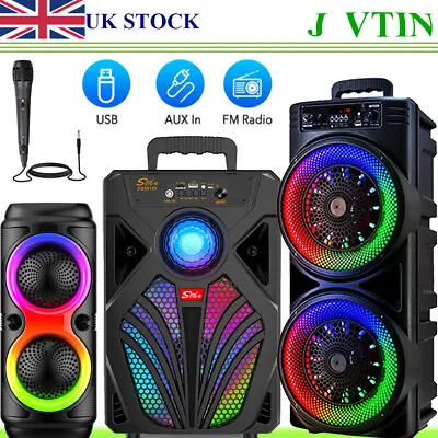Portable Bluetooth Speakers Party Stereo Subwoofer RGB Lights Karaoke Heavy Bass • £22.99