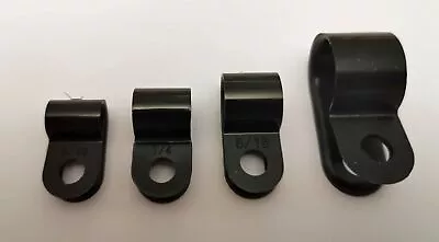 £1.90 • Buy Plastic P Clips | Nylon Black Fasteners | Conduit Cable Tubing Sleeving