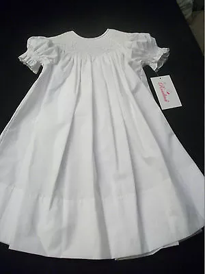 Nwt Smocked All White Bishop Dress Rosalina Conformation Baptism Spec. Occasion • $42