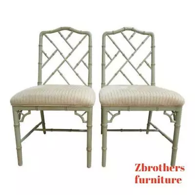 Pair Domain Faux Bamboo Desk Dining Room Chairs B • $692.10