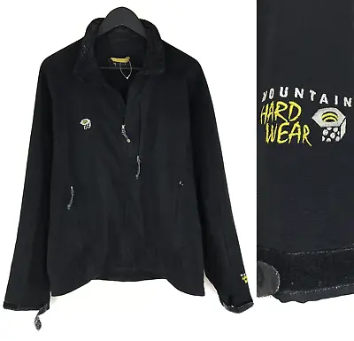 Men's Mountain Hardwear Softshell Thermal Black Zip Jacket Overcoat Size L • $26.13