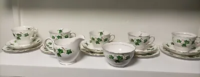 Colclough Ivy Leaf Tea Set ( 18 Pieces )  Christmas Vintage 5 X Trios • £34.95