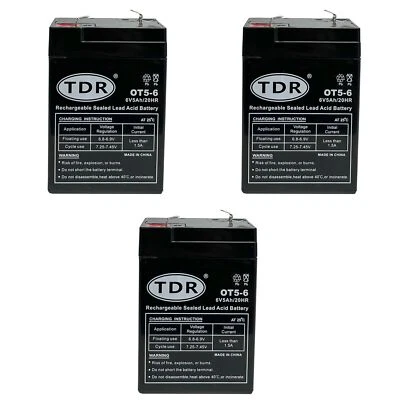 3x 6V 5.0AH Battery / AGM VRLA Lead Acid Battery - Replace 6V 4.5AH 6V 4AH 5AH • $62.95