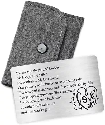£9.86 • Buy Personalised Engraved Wallet Card Girlfriend Boyfriend Family Gift Metal Card