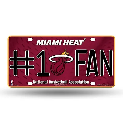 Miami Heat #1 Fan Metal License Plate Licensed By Rico - USA • $9.25