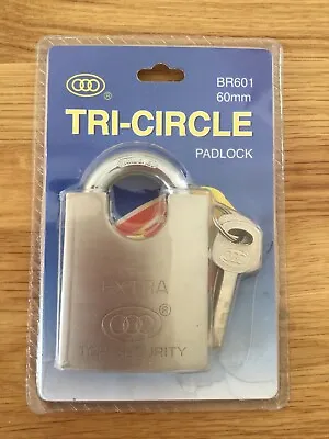 £9 • Buy Tri-Circle Brass Padlock 60mm BR601