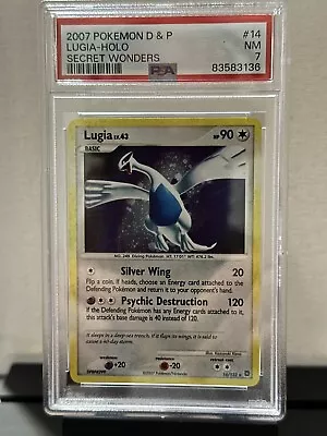 PSA 7 Lugia Secret Wonders Holo 14/132 2007 Pokemon Card Diamond & Pearl NM RARE • $40