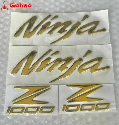 Z1000 Motorcycle Fairing Fender  Gas Tank Badge Emblem For Ninja Z 1000 Gold Set • $13.59