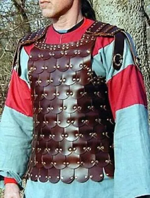 Celtic Breastplate Larp Costume Medieval Viking Leather Scale Jacket Halloween  • $145.19