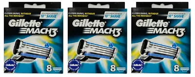Gillette Mach3 Refill Cartridge Razor Blades For Mach 3 24 Count • $35.99