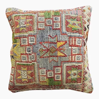 Handmade Exquisite Turkish Vintage Kilim Pillow Cover 20x20 (INV8014) • $47.12