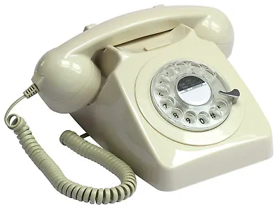Rotary Dial Telephone Retro Phone Corded Landline GPO 746 - Ivory New • £39.95