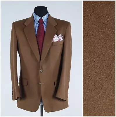 Mens Wool Cashmere Blazer 40S UK Size SPENCER Brown Sport Coat Vintage Jacket • $109.99