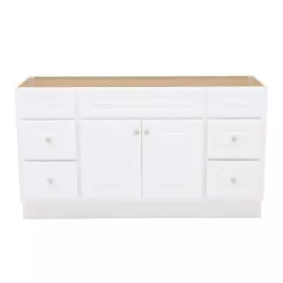 Glacier Bay Bathroom Vanity 60 Wx21 Dx33.5 H Cabinet Only White W/Pull Handle • $609.12