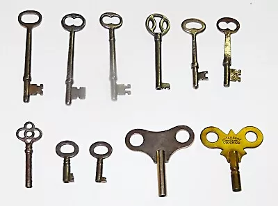 Lot Of 11 Antique Skeleton & Clock Keys • $19.99