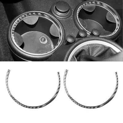 2Pcs For Mini Cooper 07-10 Carbon Fiber Interior Center Cupholder Ring Trim • $10.46