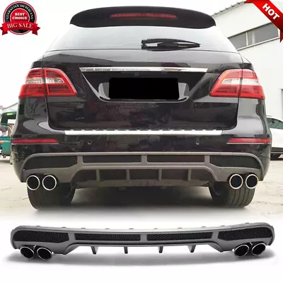 Rear Bumper Diffuser With Tail Pipe Tips For  Benz W166 ML350 ML550 2011-2015 • $807.49