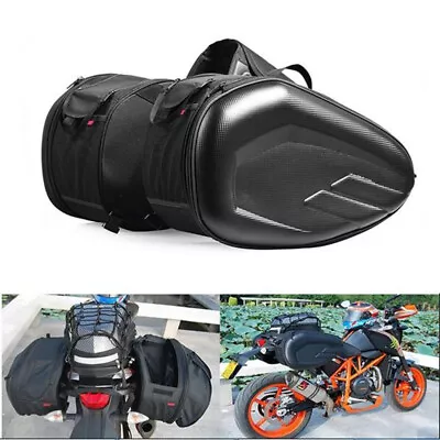 2x Waterproof Motorcycle Saddlebags Helmet Saddle Side Bag Tail Luggage Suitcase • $79.50